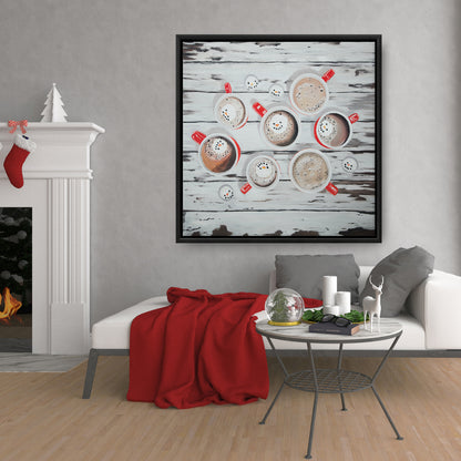 Holiday Hot Chocolate Canvas | Rustic Kitchen Decor Wall Art