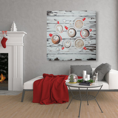 Holiday Hot Chocolate Canvas - Cozy Kitchen Decor Art