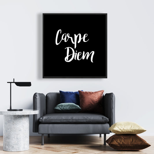 Toile blanche encadrée « Carpe Diem » | Décoration de chambre