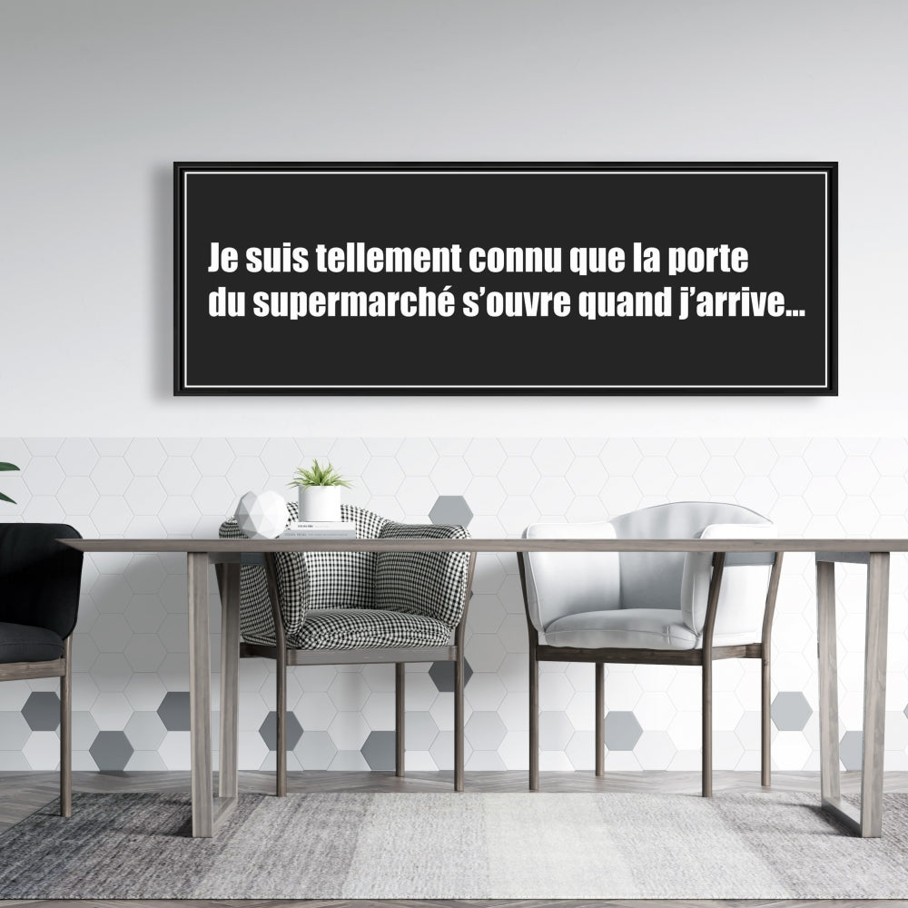 Décoration sur toile avec citation spirituelle noire populaire à l'épicerie