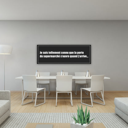 Décoration sur toile avec citation spirituelle noire populaire à l'épicerie