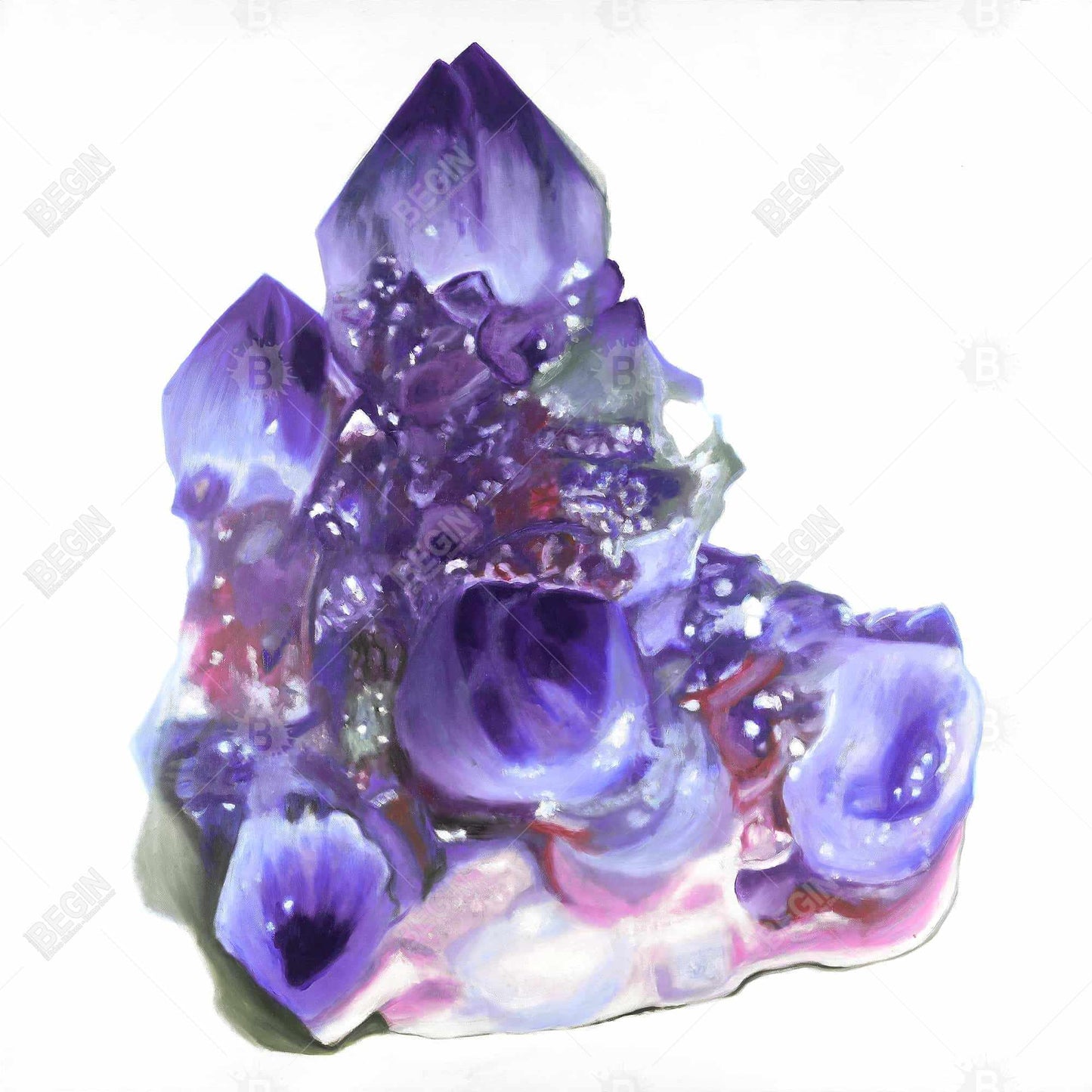 Amethyst Minerals Canvas - Modern Bedroom Home Decor Art