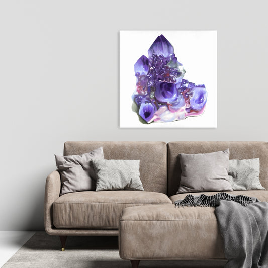 Amethyst Minerals Canvas - Modern Bedroom Home Decor Art