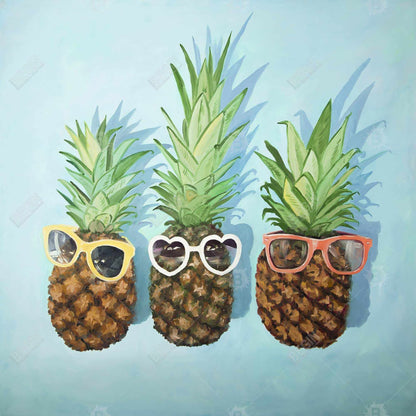 Exotic Summer Pineapples Canvas | Vibrant Home Decor Art
