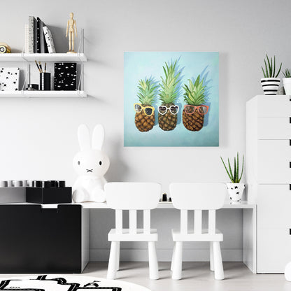 Exotic Summer Pineapples Canvas | Vibrant Home Decor Art