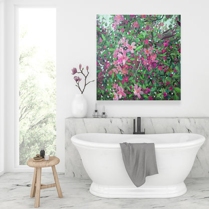 Cherry Tree Blooming Canvas - Floral Botanical Home Decor