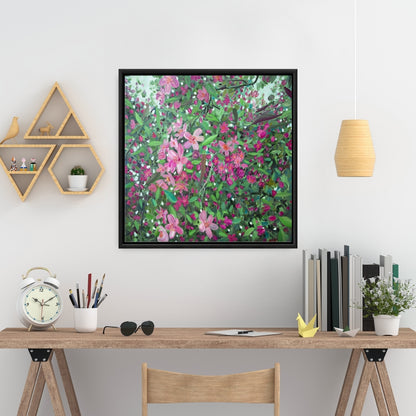 Toile encadrée « Cerisier en fleurs » | Décoration florale pour chambre