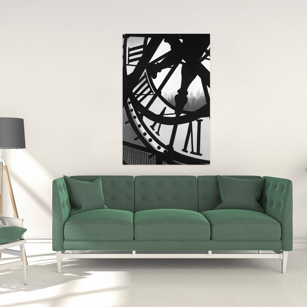 Monochrome White Canvas - Giant Clock Orsay Museum Wall Art