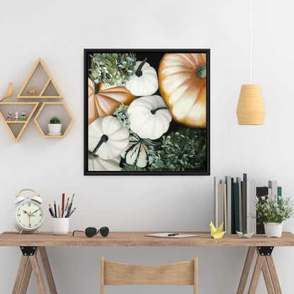 Toile encadrée « Citrouilles d'automne » | Décoration d'intérieur écologique