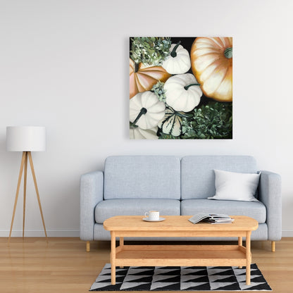 Rustic Fall Pumpkins Canvas | Home Decor Wall Art
