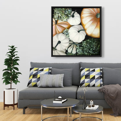 Toile encadrée « Citrouilles d'automne » | Décoration d'intérieur écologique