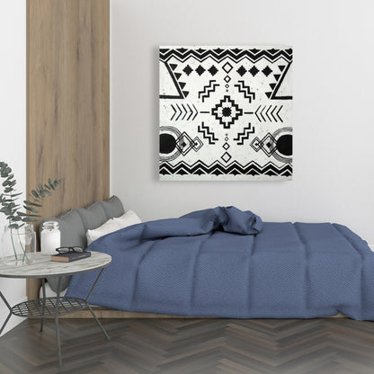 Toile blanche à motifs ethniques bohèmes - Décoration d'intérieur et de salon