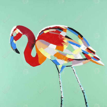 Multicolored Flamingo Bird Canvas | Home Decor Wall Art