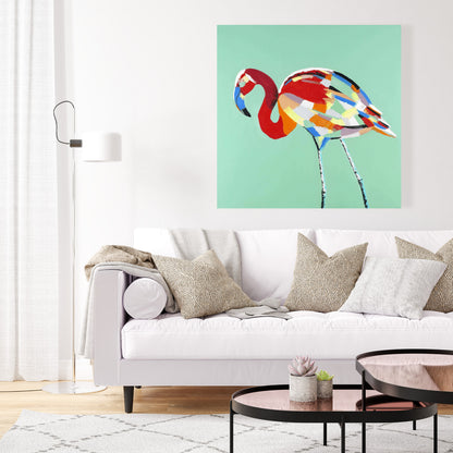 Multicolored Flamingo Bird Canvas | Home Decor Wall Art