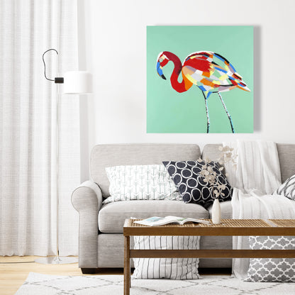 Multicolored Flamingo Bird Canvas | Home Decor Wall Art