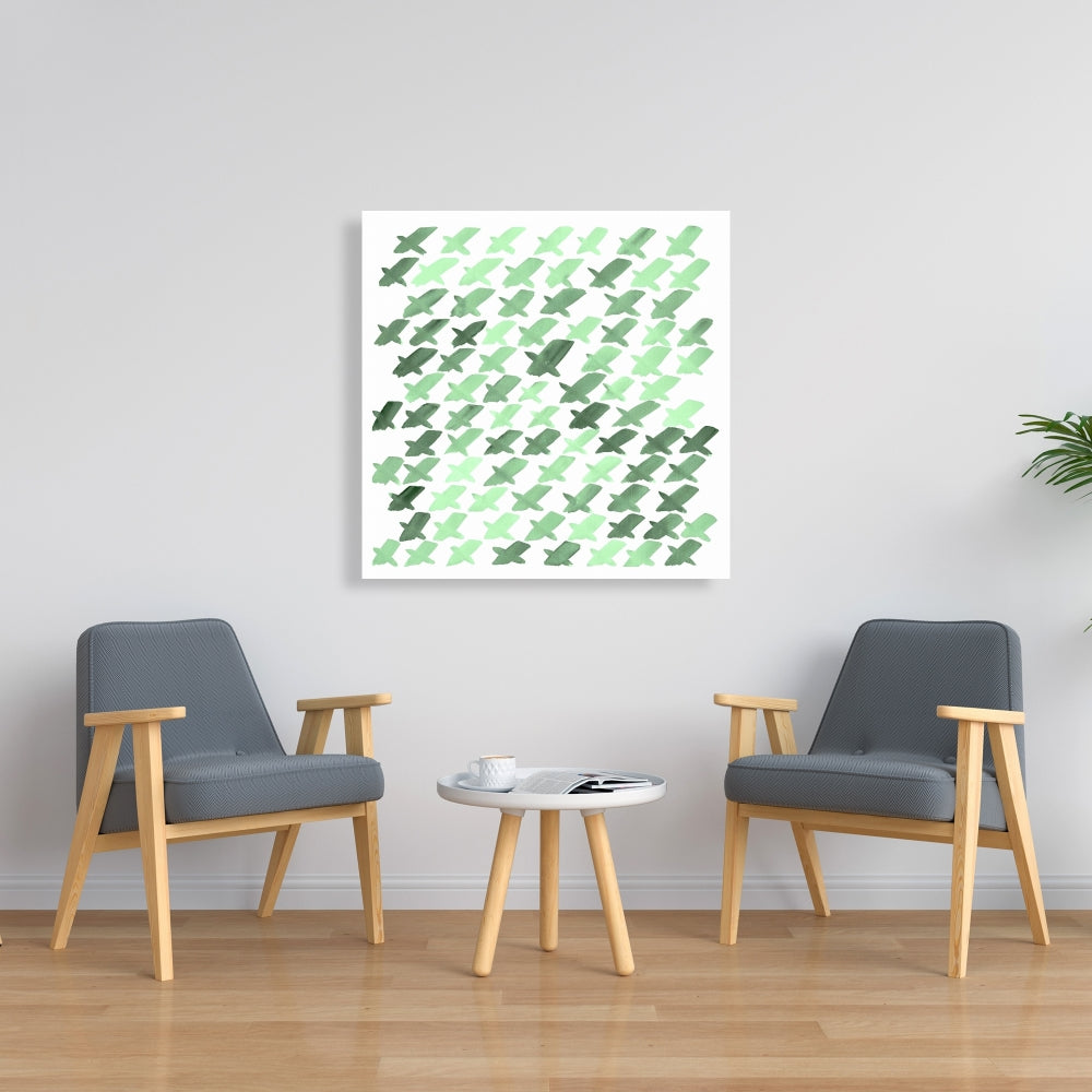 Minimalist Green Pattern X Canvas | Abstract Bedroom Decor