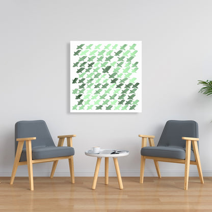 Minimalist Green Pattern X Canvas | Abstract Bedroom Decor