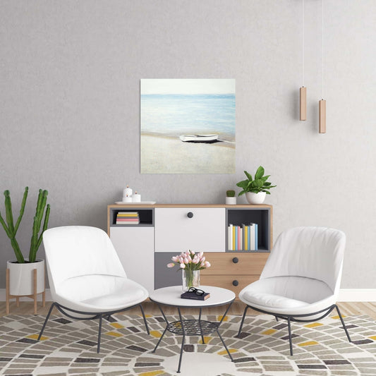 Toile bleu marine côtière au bord de la mer | Décoration d'intérieur