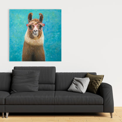 Lovable Llama Brown Canvas | Bedroom Animal Decor