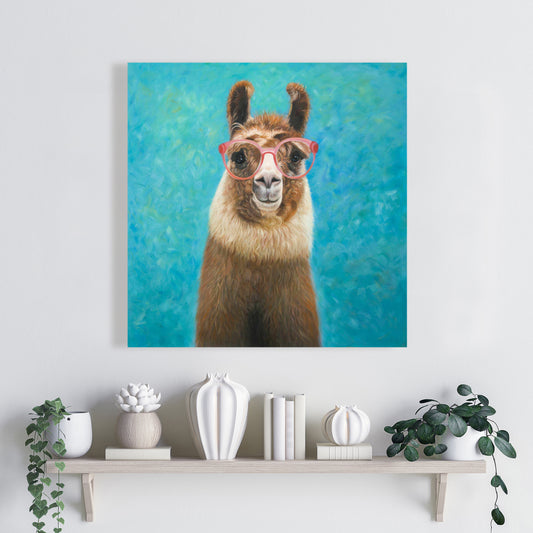 Lovable Llama Brown Canvas | Bedroom Animal Decor