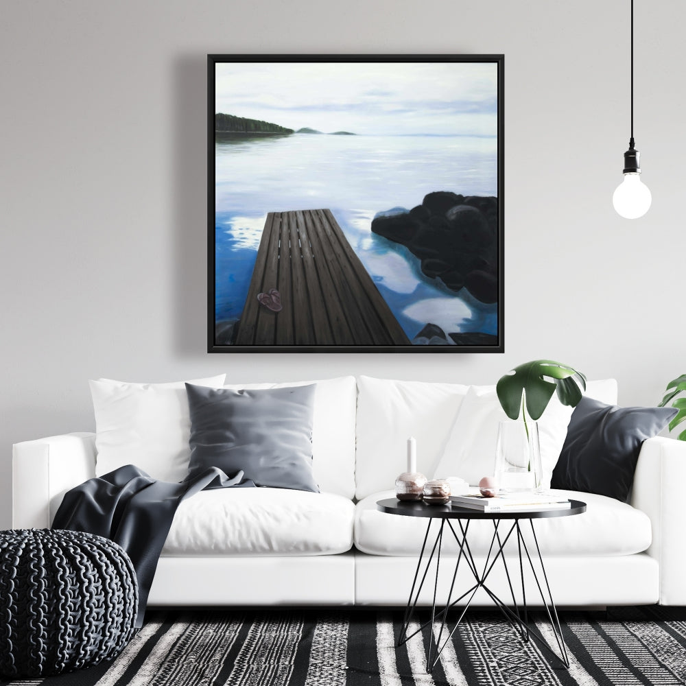 Toile « Soirée sur le quai » – Décoration encadrée Coastal Shoes