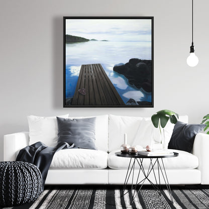 Toile « Soirée sur le quai » – Décoration encadrée Coastal Shoes