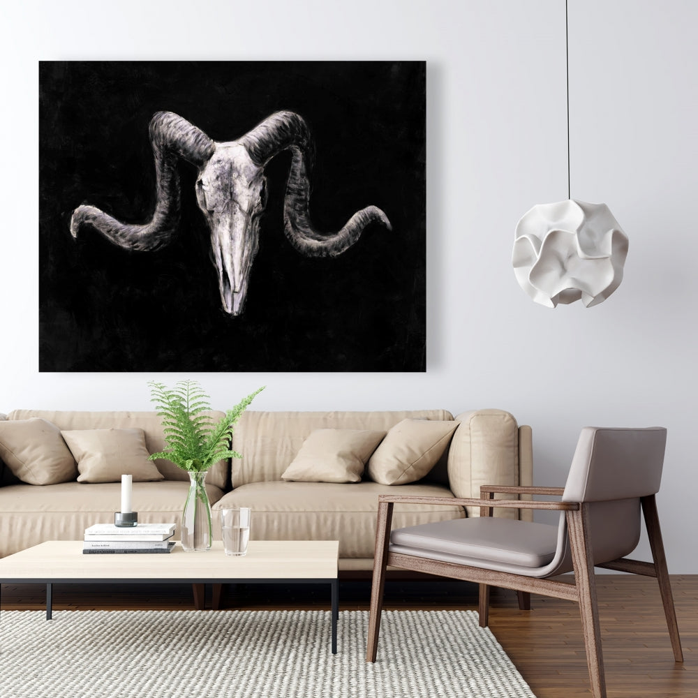 Farm Animals Skull Canvas - Grunge Style Home Decor Art