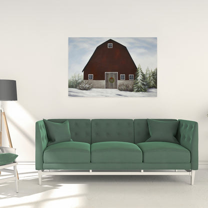 Winter Farm White Trees Canvas | Home Decor Wall Art