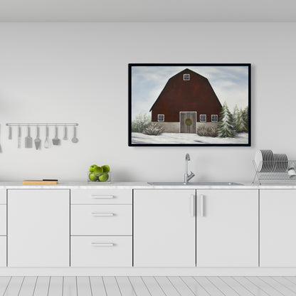 White Bedroom Rustic Canvas - It's Winter on the Farm Decor