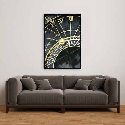 Horloge astrologique sur toile encadrée | Décoration d'intérieur astronomique