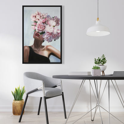 Découvrez la vie dans les fleurs – Toile encadrée rose pour la décoration intérieure