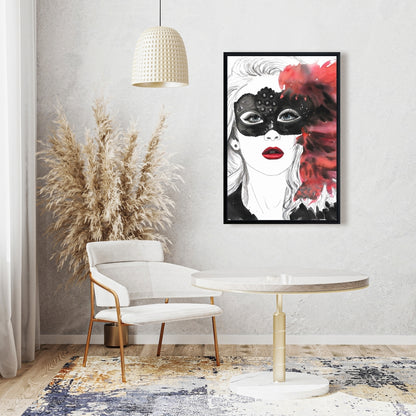 Masked Ball White Bedroom Beauty Canvas | Elegant Home Decor