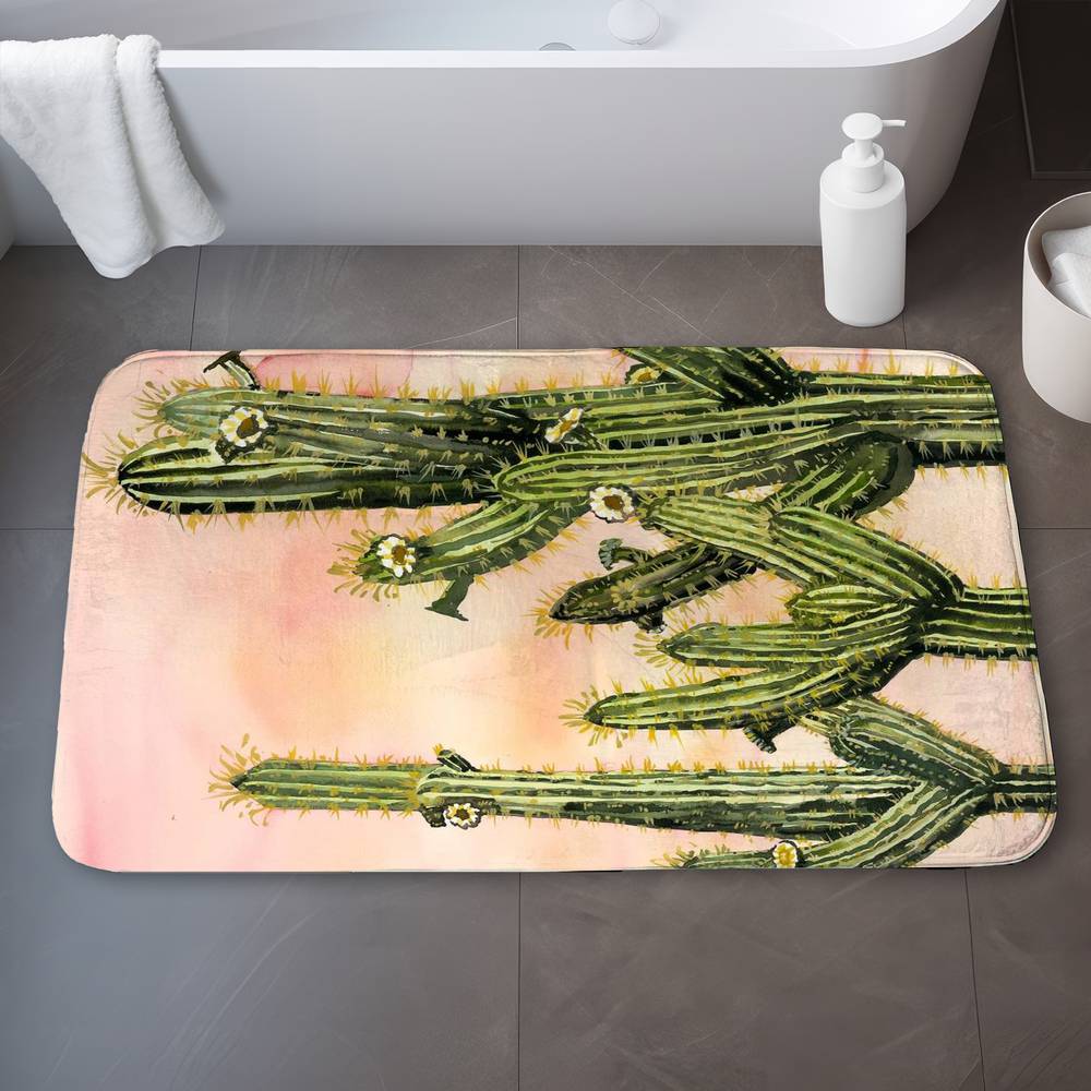 Exotic Weberocereus Cactus Bath Mat | Floral Home Decor