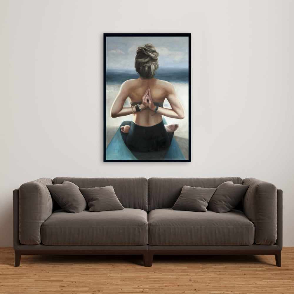 Reverse Prayer Pose Canvas | Spiritual Bedroom Wall Art