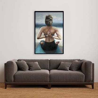 Reverse Prayer Pose Canvas | Spiritual Bedroom Wall Art