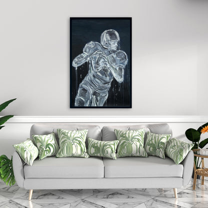 Toile encadrée Joueur de football | Décoration de chambre sportive