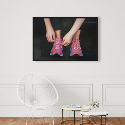 Prêt pour la course - Toile encadrée noire Sports et jeux