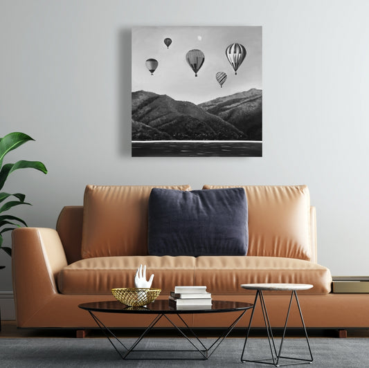 Air Balloon Landscape Mountains Canvas | Livingroom Decor