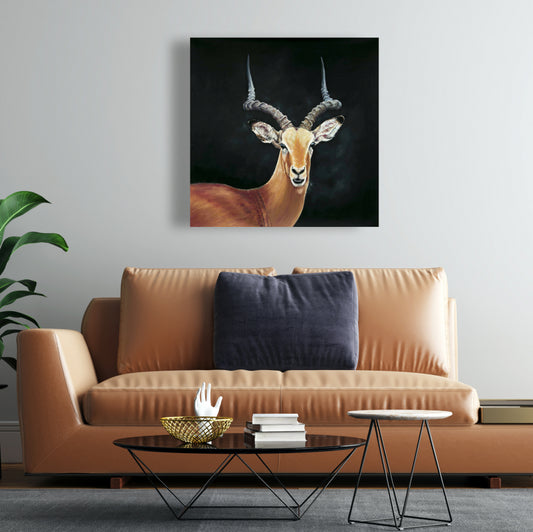 Antelope Canvas Wall Art | Rustic Livingroom Decor