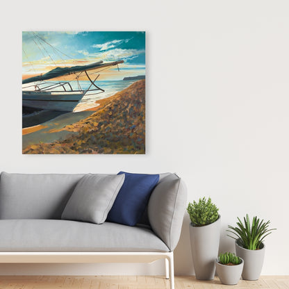 Peaceful Seaside Coastal Exotic Blue Canvas | Home Decor Art