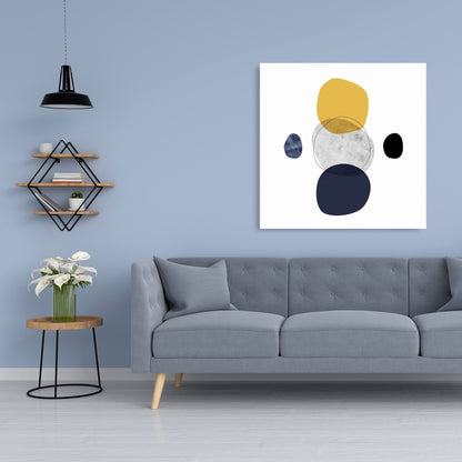 Blue Modern Livingroom Canvas - Spheres | Home Decor Art