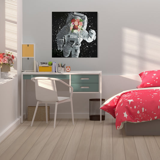 Dreaming of Space Canvas | Earth & Galaxy Bedroom Decor