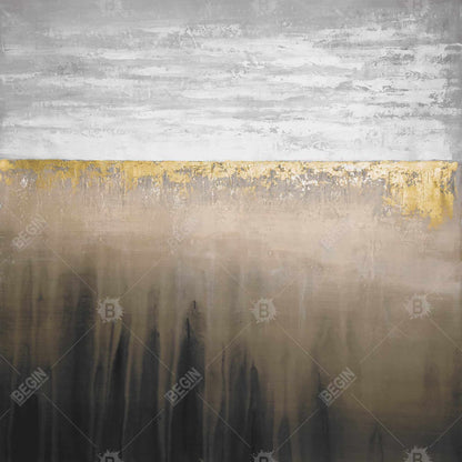 Gilding Gold Abstract Shapes Canvas | Elegant Home Decor
