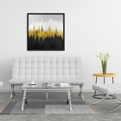 Minimalist Gray Abstract Canvas | Golden Zigzag Home Decor
