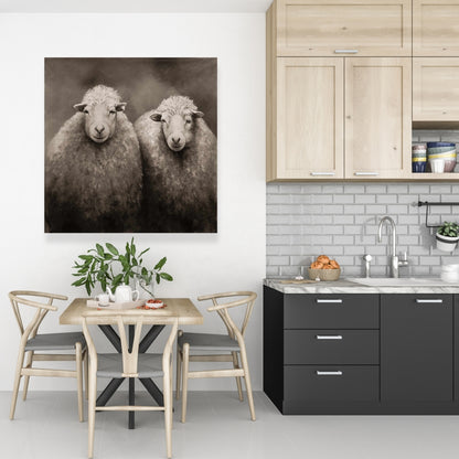 Sheep Sepia Canvas - Farm Animal Art for Home Decor