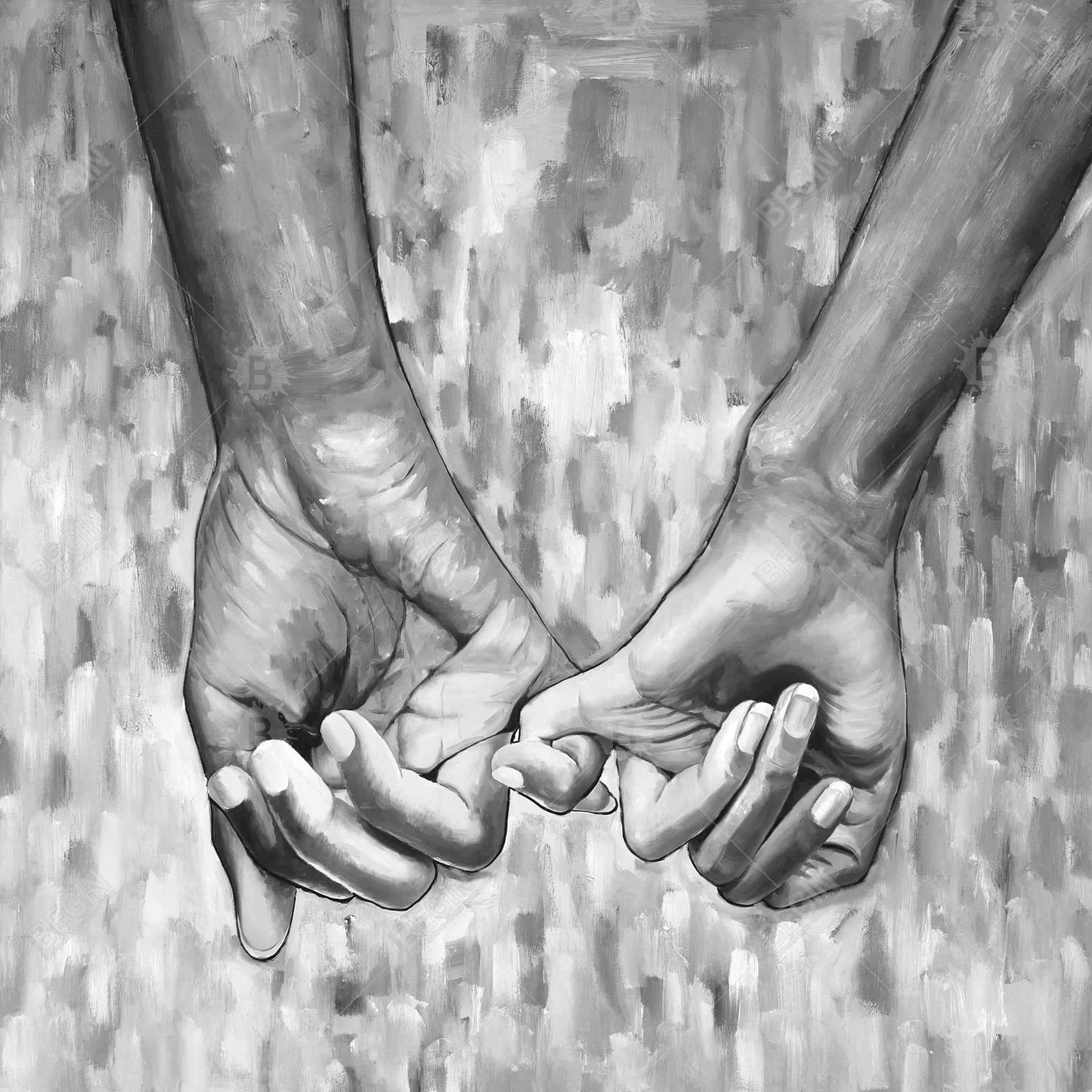 Toile encadrée grise figurative monochrome connectée - Décoration d'intérieur