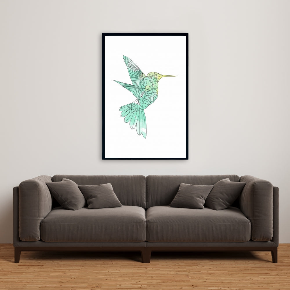 Toile géométrique Colibri | Décoration d'intérieur aux formes animales