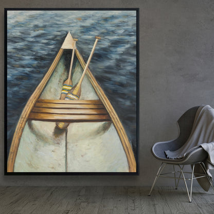 Canoeing on the Lake Framed Canvas | Marine Hobbies Decor
