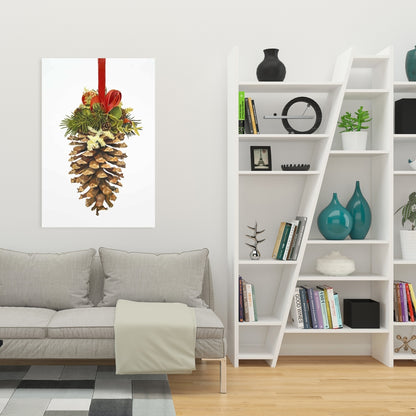 Rustic Holidays Trees Canvas - Christmas Pine Cone Decor