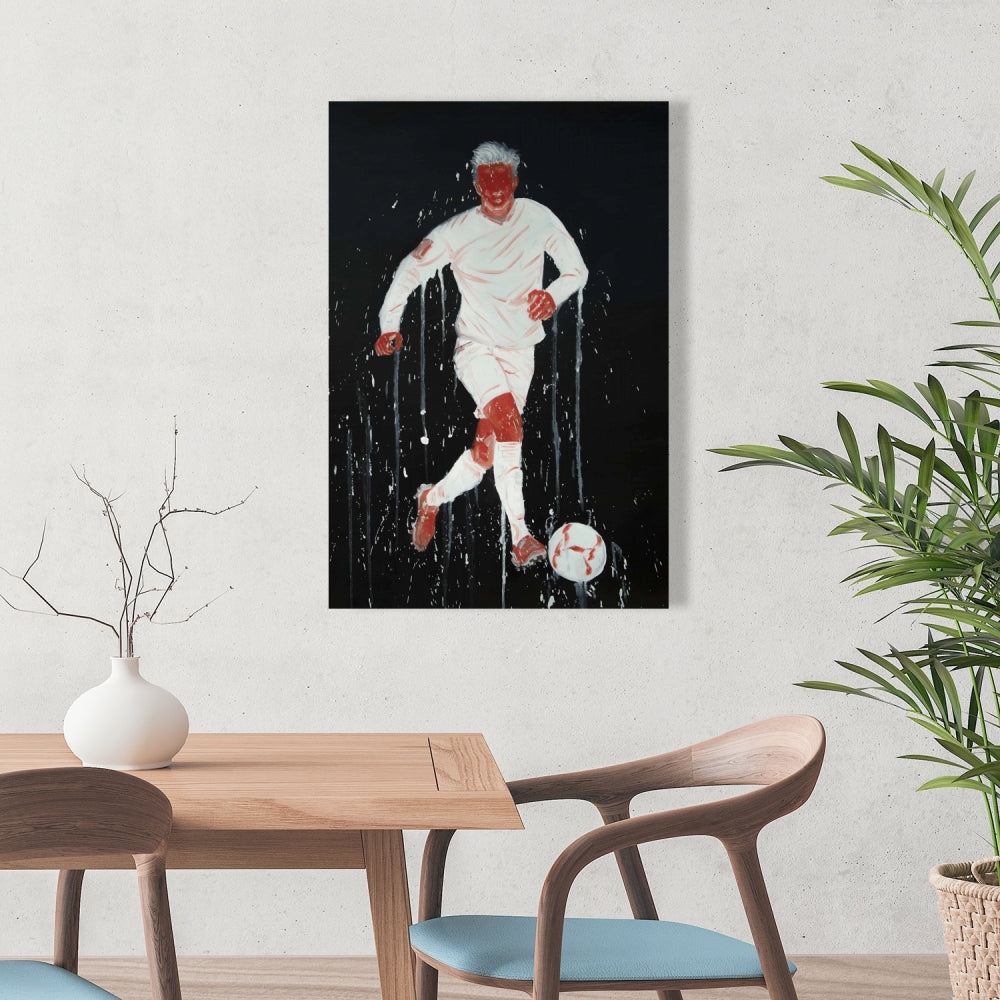 Soccer Player Canvas | Modern Sports & Games Man Cave Decor